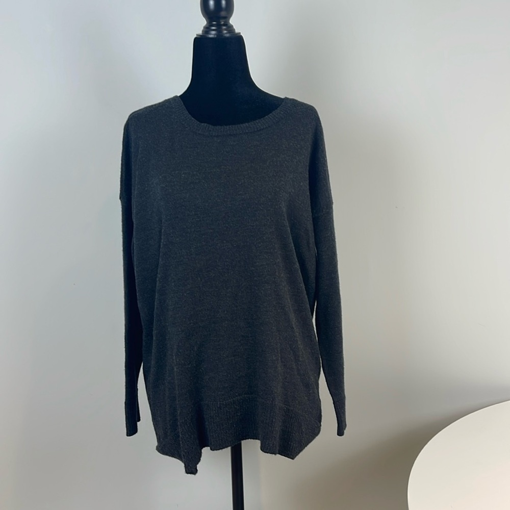 Eileen Fisher Merino Wool Sweater Size Extra Small Dark Grey